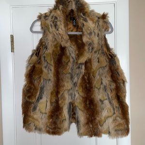 Aqua Brown Fur vest